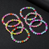 Bohemian Acrylic Smiling Face Beaded Bracelet Women's Jewelry
