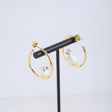 Hand-painted Enamel Parrot Bird Circle Earrings