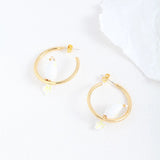 Hand-painted Enamel Parrot Bird Circle Earrings