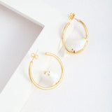Hand-painted Enamel Parrot Bird Circle Earrings