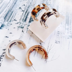 Leopard C Earring Accessories DIY Retro Resin Earring Material