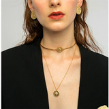 European American Jewelry Coin Necklace Plating 18K