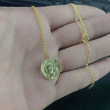 European American Jewelry Coin Necklace Plating 18K