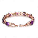 Natural Amethyst Bracelet 18K Silver Jewelry
