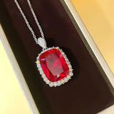 Ruby Red Corundum Jewelry Set for Women