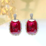 Ruby Red Corundum Jewelry Set for Women