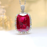 Ruby Red Corundum Jewelry Set for Women