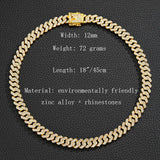 12mm Cuban Chain Men's Necklace Gold-plated Hip-hop Choker