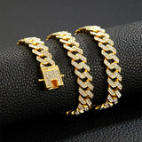 12mm Cuban Chain Men's Necklace Gold-plated Hip-hop Choker