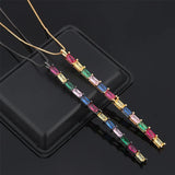 Exaggerated Necklace with Zircon Pendant