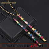 Exaggerated Necklace with Zircon Pendant