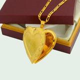 Heart-Shaped Photo Box 18K Plated Love Necklace Pendant