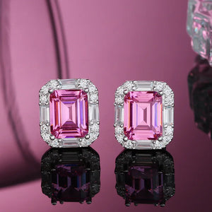 Pink Crystal High Carbon Stone Earrings
