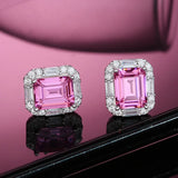 Pink Crystal High Carbon Stone Earrings