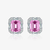Pink Crystal High Carbon Stone Earrings