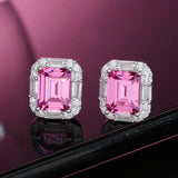 Pink Crystal High Carbon Stone Earrings
