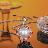 S925 Sterling Silver Pearl Pendant Necklace Elegant Jewelry Gift