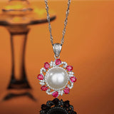 S925 Sterling Silver Pearl Pendant Necklace Elegant Jewelry Gift