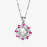 S925 Sterling Silver Pearl Pendant Necklace Elegant Jewelry Gift
