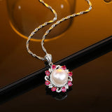 S925 Sterling Silver Pearl Pendant Necklace Elegant Jewelry Gift