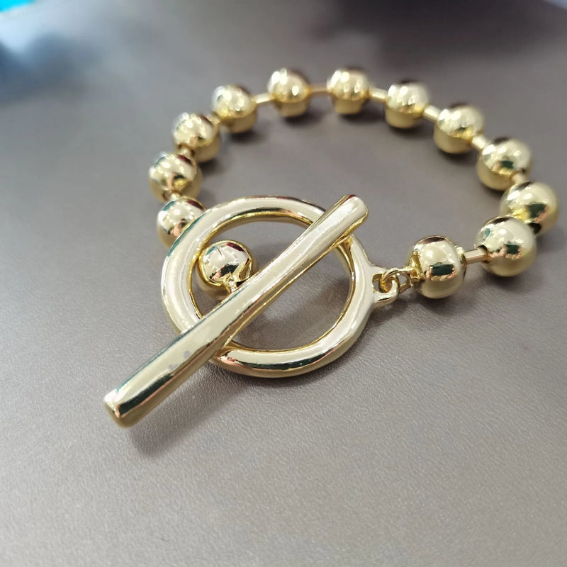 Electroplating 925 Silver 14K Charm Beads Bracelet Jewelry Gift