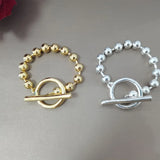 Electroplating 925 Silver 14K Charm Beads Bracelet Jewelry Gift
