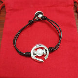 925 Silver Rope Chain Circle Pearl Bracelet Gift