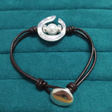925 Silver Rope Chain Circle Pearl Bracelet Gift
