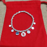 925 Silver Charm Beads Bracelet Holiday Jewelry