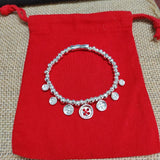 925 Silver Charm Beads Bracelet Holiday Jewelry