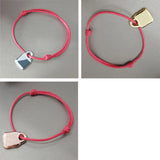 925 Silver Red Rope Three-color Lock Bracelet Bless Jewelry Gift