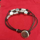 Electroplating 925 Silver Three Chains Crystal Bracelet