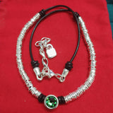 925 Silver Green Crystal Necklace - Creative Jewelry Gift