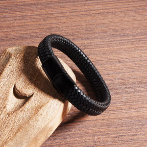 PU Leather Punk Wind Braided Bracelet Men's Jewelry