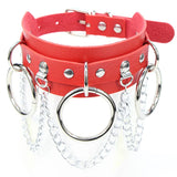 Personality Punk O-ring Chain PU Leather Necklace