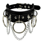 Personality Punk O-ring Chain PU Leather Necklace
