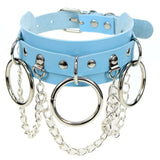 Personality Punk O-ring Chain PU Leather Necklace