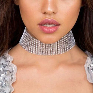 Chic Row Crystal Necklace Elegant Women's Fashion Jewelry