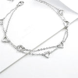 S925 Sterling Silver Heart Bracelet with Light Adjustment