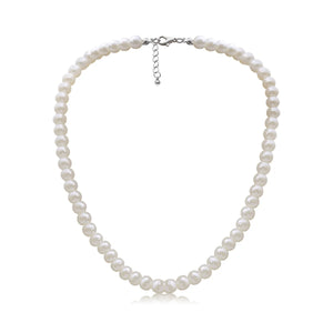 Geometric Bead Collar Tassel Pearl Necklace