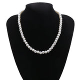 Geometric Bead Collar Tassel Pearl Necklace