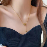 Ball Pendant Stainless Steel Short Necklace Non Fading Jewel