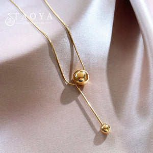 Ball Pendant Stainless Steel Short Necklace Non Fading Jewel