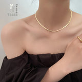 Stainless Steel Snake Bone Necklace Women's Choker Chain