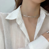 Stainless Steel Snake Bone Necklace Women's Choker Chain