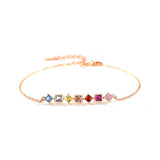 Square Rainbow Bracelet - Light All Match Zircon Jewelry