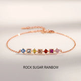 Square Rainbow Bracelet - Light All Match Zircon Jewelry