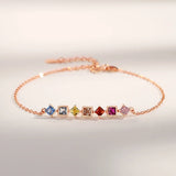 Square Rainbow Bracelet - Light All Match Zircon Jewelry