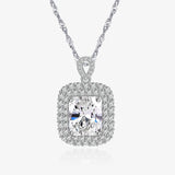 Clear Crystal Pendant Necklace S925 Silver Wedding Jewelry