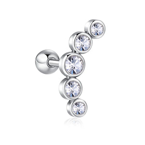 Stainless Steel Diam. Earrings Small Zircon Crystal Women's Mini Earrings